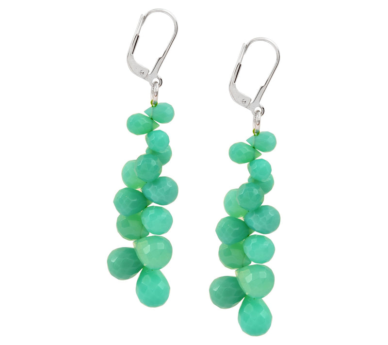 Affinity Gems Chrysophrase C. Chalcedony Dangle Earrings — View 3