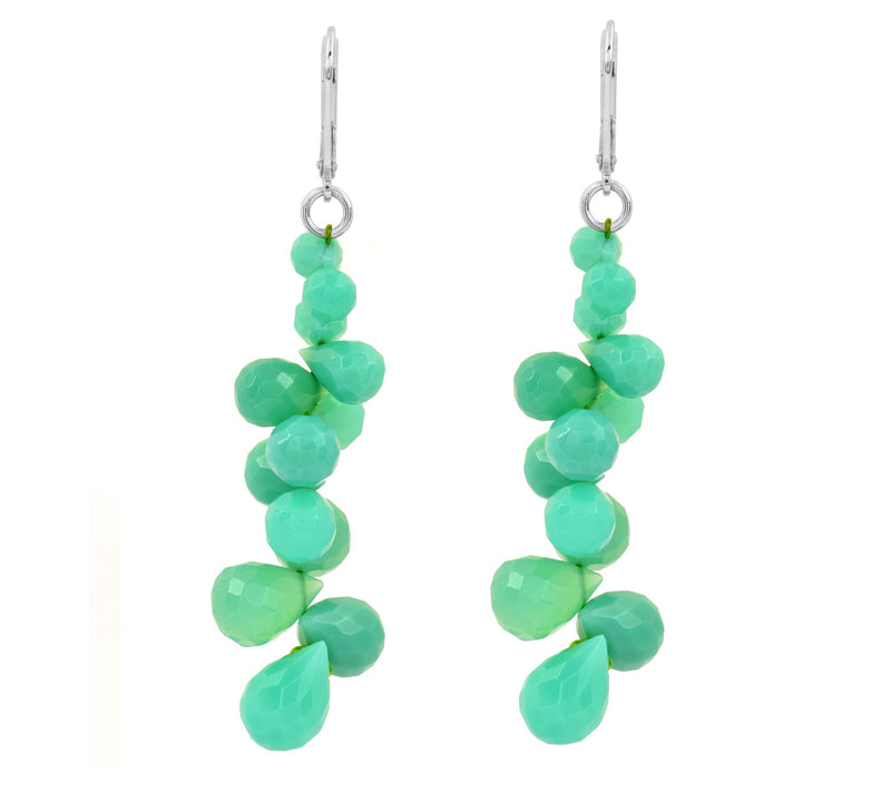 Affinity Gems Chrysophrase C. Chalcedony Dangle Earrings — View 4