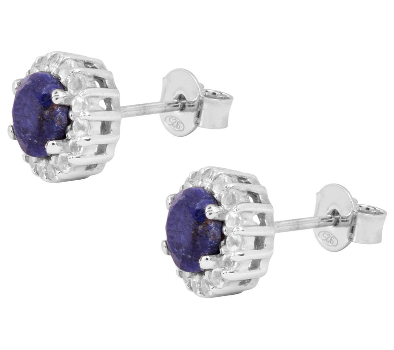 Affinity Gems Korundum Sapphire and White TopazEarrings — Main view