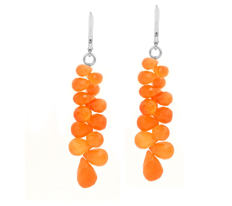 Affinity Gems Carnelian Gemstone Beaded Lever Back Earrings — View 4
