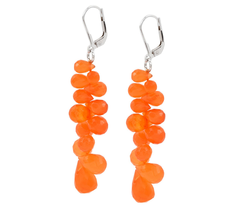 Affinity Gems Carnelian Gemstone Beaded Lever Back Earrings — View 3
