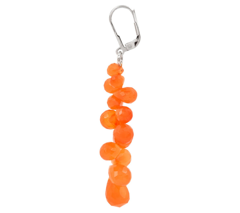 Affinity Gems Carnelian Gemstone Beaded Lever Back Earrings — View 5