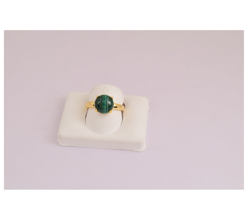Affinity Gems 14k Gold Plated Sterling Silver Malachite Ring — View 5