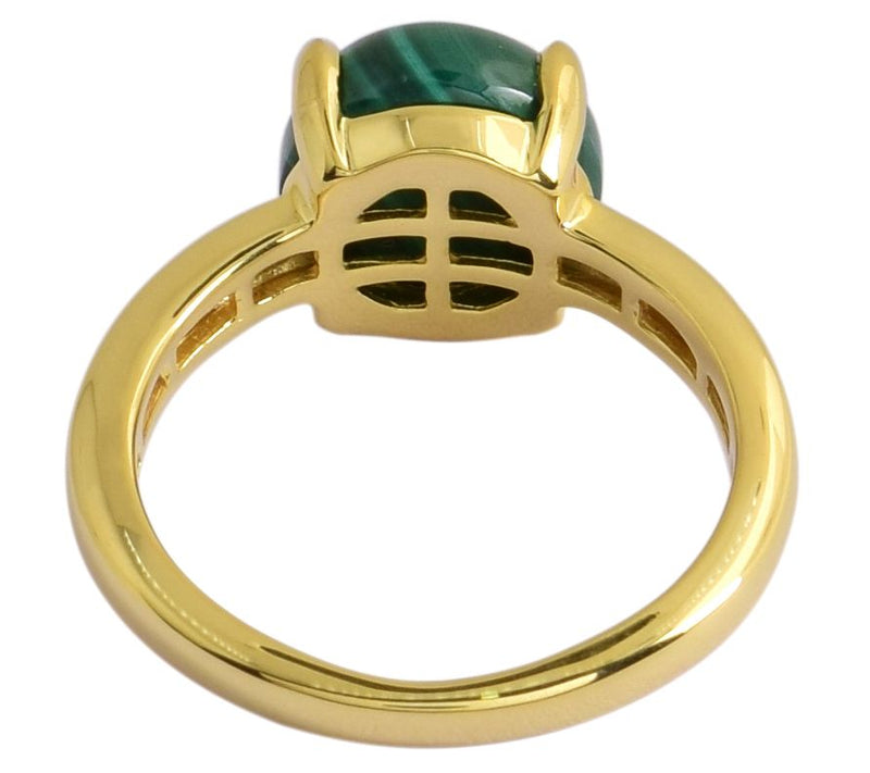 Affinity Gems 14k Gold Plated Sterling Silver Malachite Ring — View 6