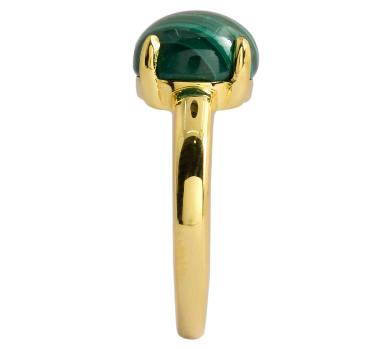 Affinity Gems 14k Gold Plated Sterling Silver Malachite Ring — View 8