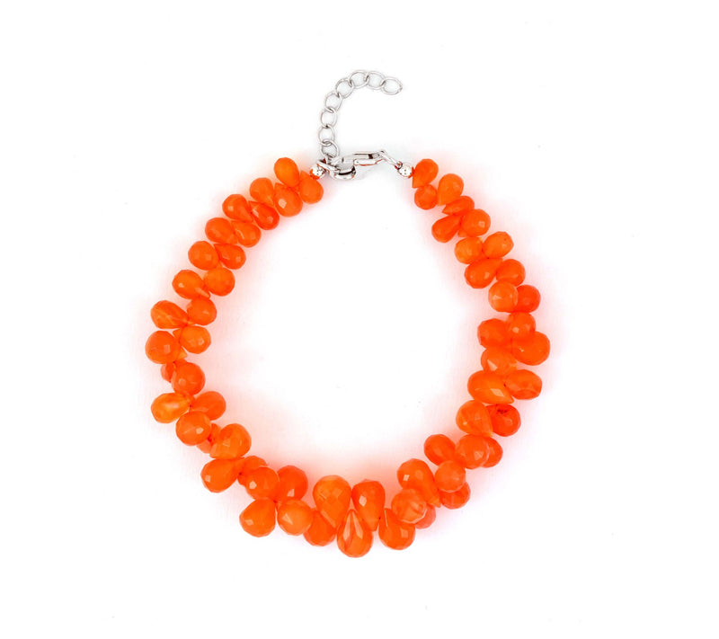 Affinity Gems Sterling Silver Carnelian Beadedracelet — View 4