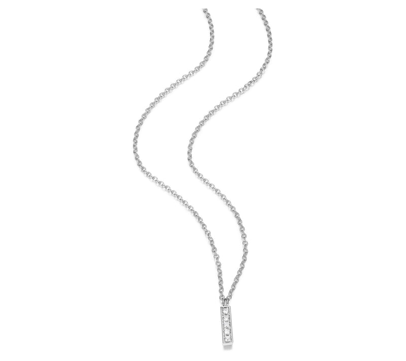 Diamonique Mini Bar Necklace, Sterling Silver — View 5