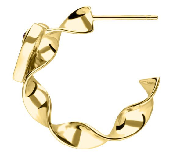 Goddaughters 14k Gold Clad Sterling Amethyst Hoop Earrings — View 4