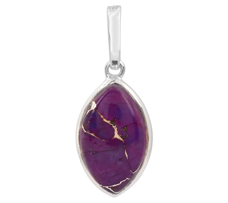 Affinity Gems Sterling Purple Turquoise Gemstone Pendant — View 4