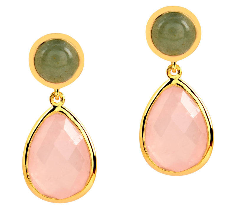 Affinity Gems Sterling Silver Rose Quartz Dangle Earrings — Main view