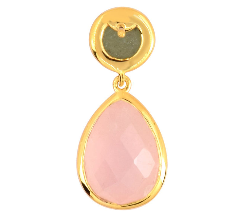 Affinity Gems Sterling Silver Rose Quartz Dangle Earrings — View 5