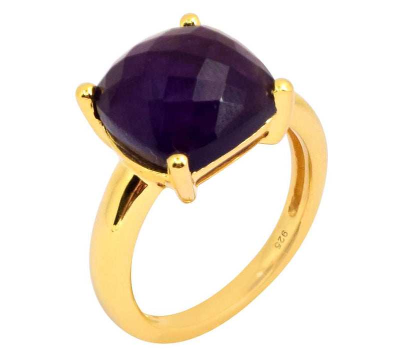 Affinity Gems 14K Gold Plated Sterling Silver Amethyst Ring — View 2