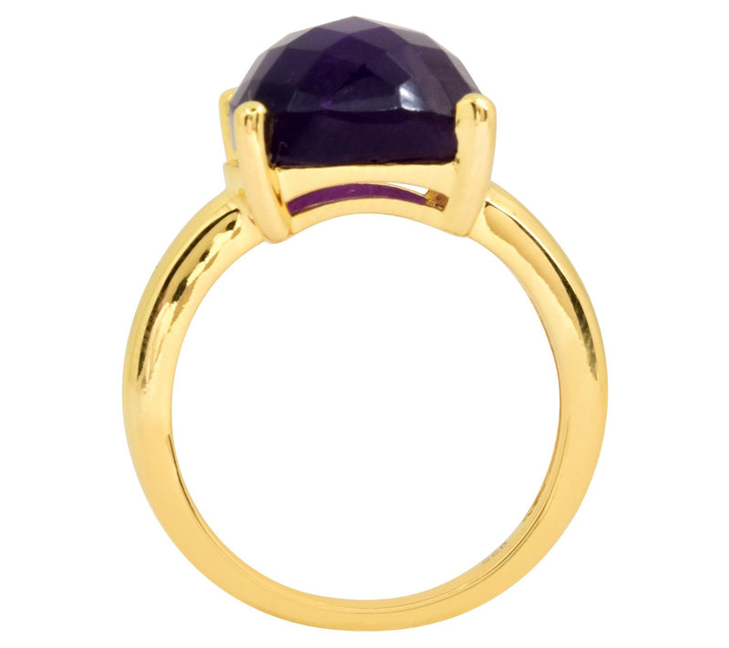 Affinity Gems 14K Gold Plated Sterling Silver Amethyst Ring — View 4