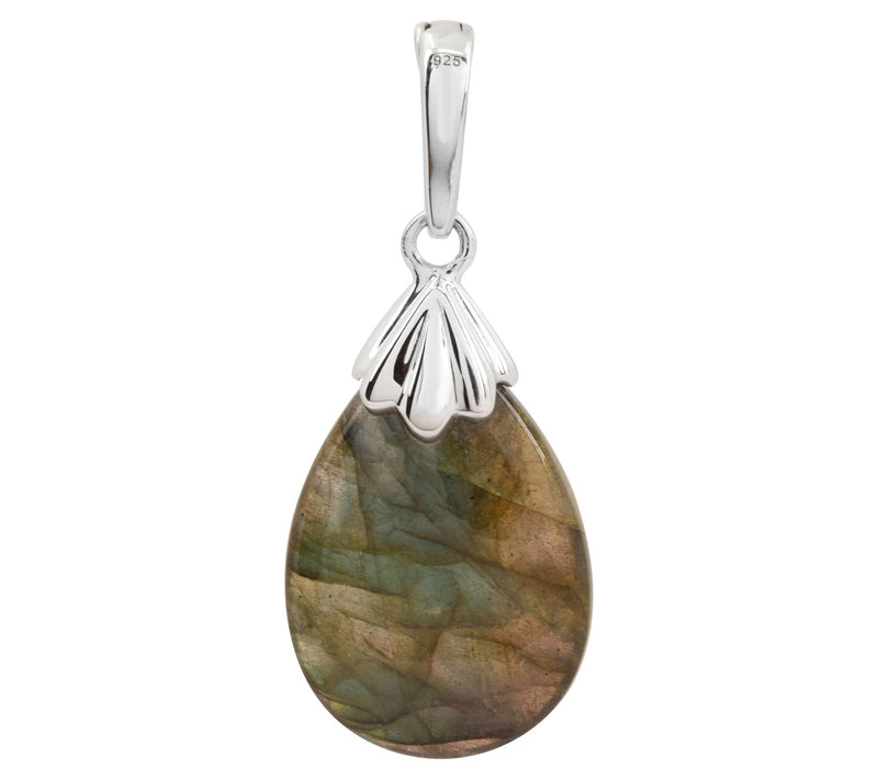 Affinity Gems Sterling Silver Labradorite Vario Bail Pendant — View 5