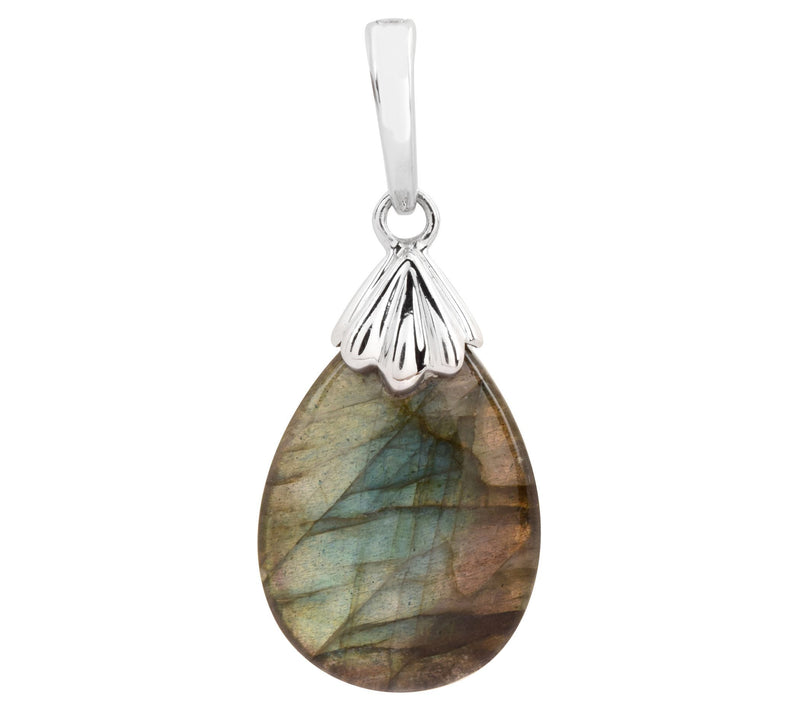 Affinity Gems Sterling Silver Labradorite Vario Bail Pendant — View 3