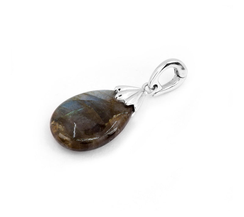 Affinity Gems Sterling Silver Labradorite Vario Bail Pendant — View 6