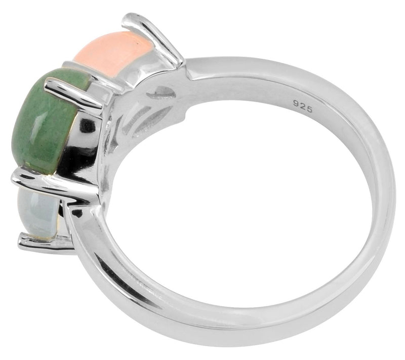 Affinity Gems Sterling Silver 3 Stone Ring — View 6