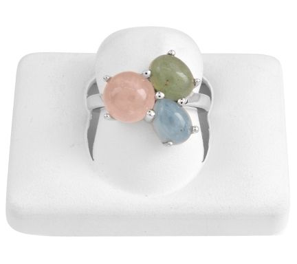 Affinity Gems Sterling Silver 3 Stone Ring — View 8