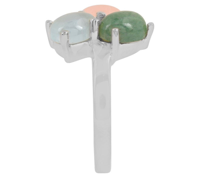 Affinity Gems Sterling Silver 3 Stone Ring — View 5