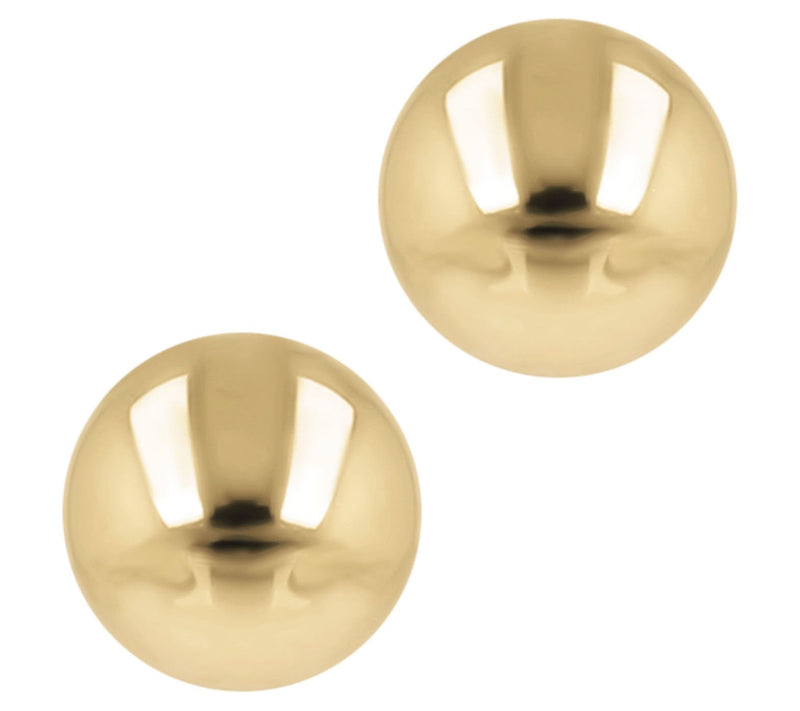 Italian Gold 10K Gold 6mm Ball Stud Earrings — View 5