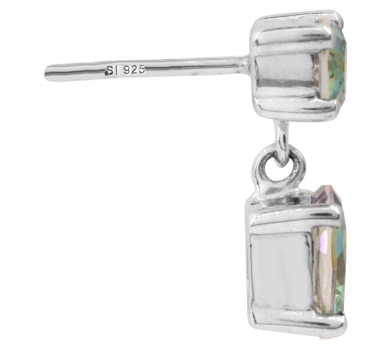 Affinity Gems Sterling Silver Green Coated Quartz Earrings — View 6