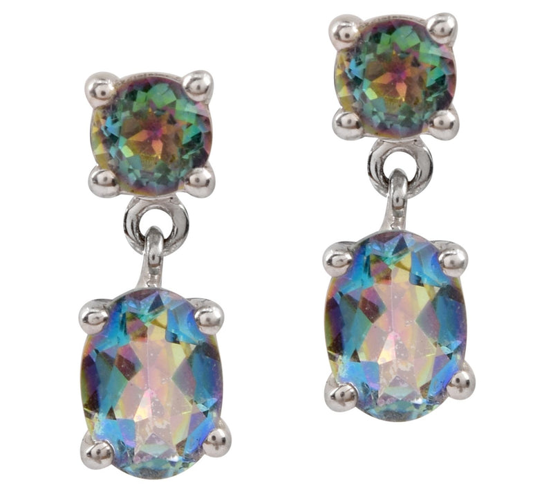 Affinity Gems Sterling Silver Green Coated Quartz Earrings — Main view