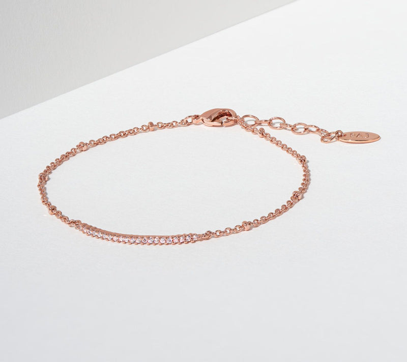 Diamonique Delicate Layering Bar Bracelet, 18K Gold Clad — View 3