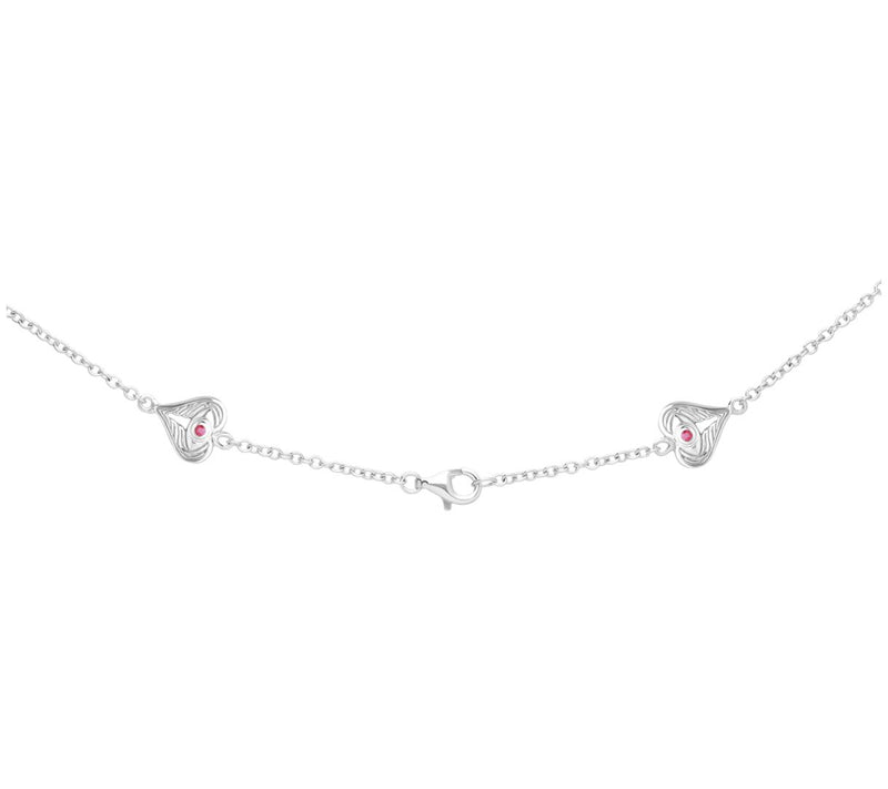 Goddaughters Sterling Ruby Heart Station Neckla ce — View 5