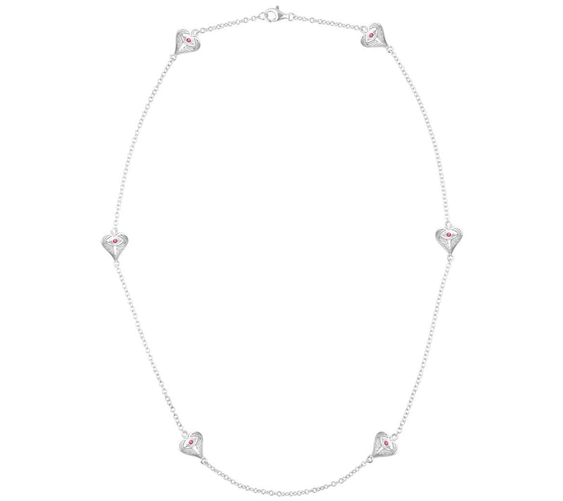 Goddaughters Sterling Ruby Heart Station Neckla ce — View 4