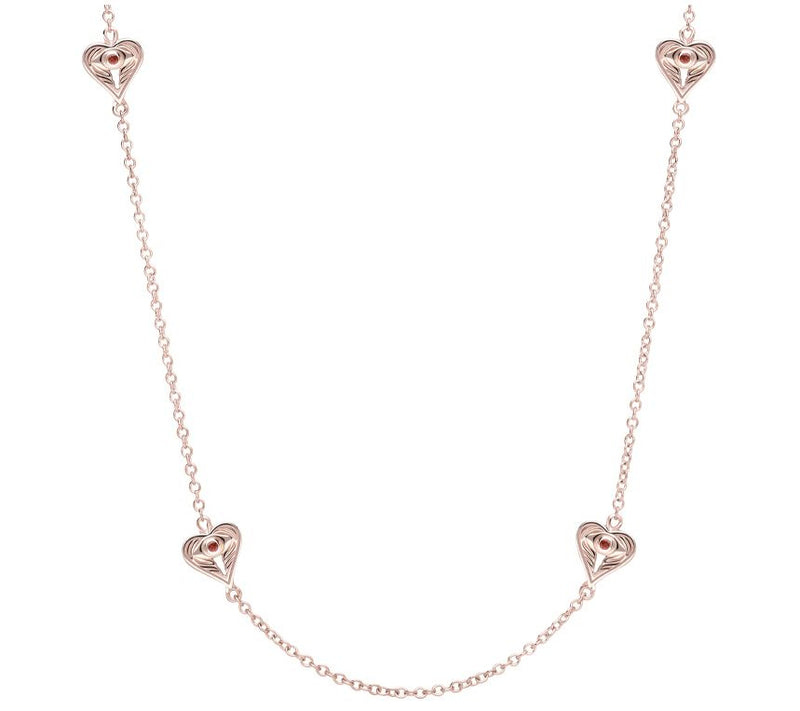 Goddaughters Silver Rose Gold Clad Garnet Neckl ace — Main view