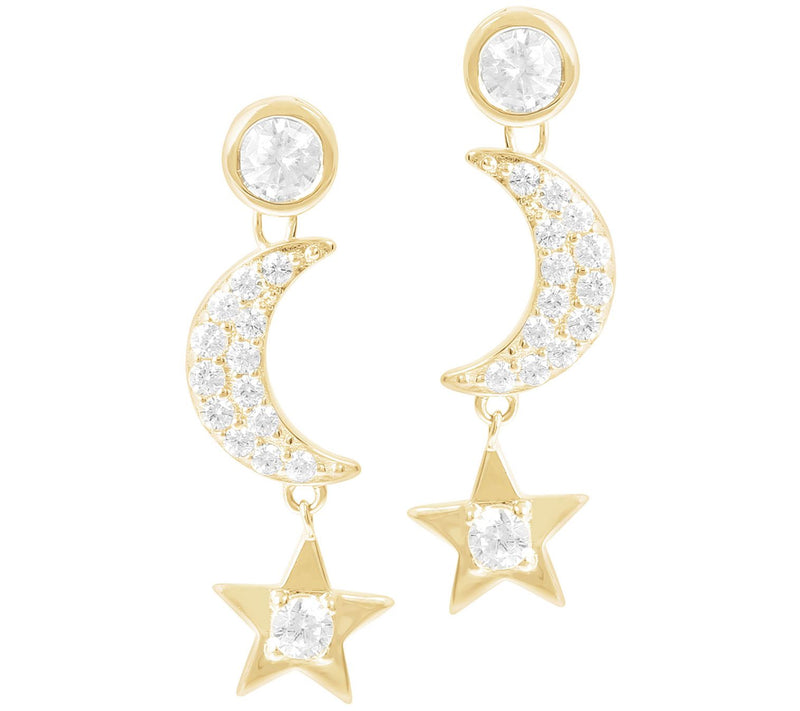 Louis Dell'Olio Sterling Silver Star & Moon Earings — View 5