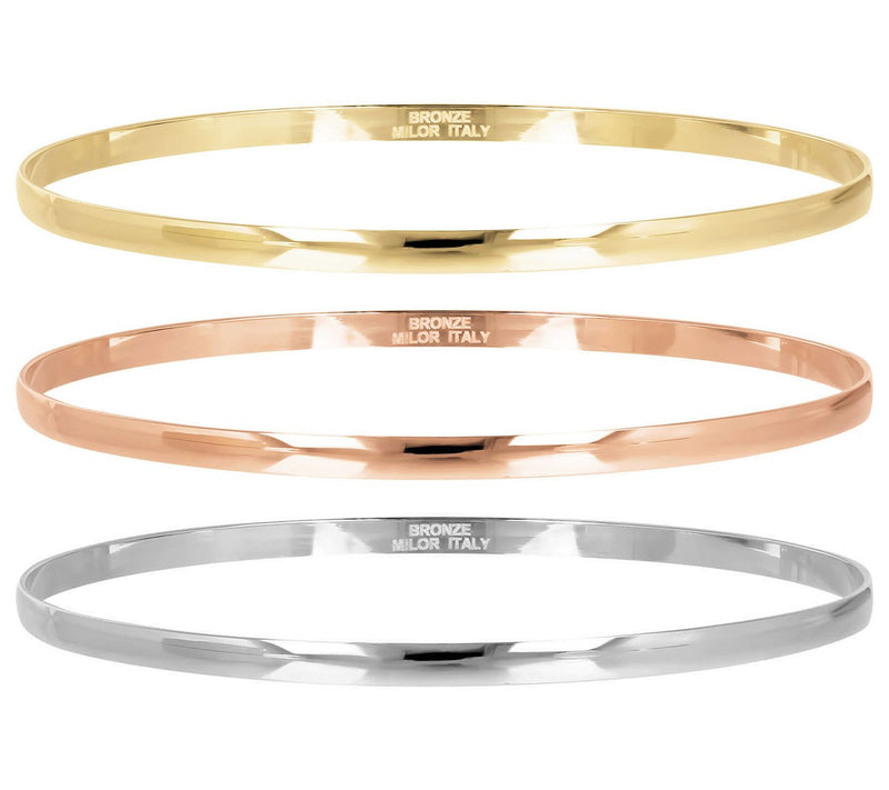Bronzo Italia Set of 3 Polished Bangles — View 6