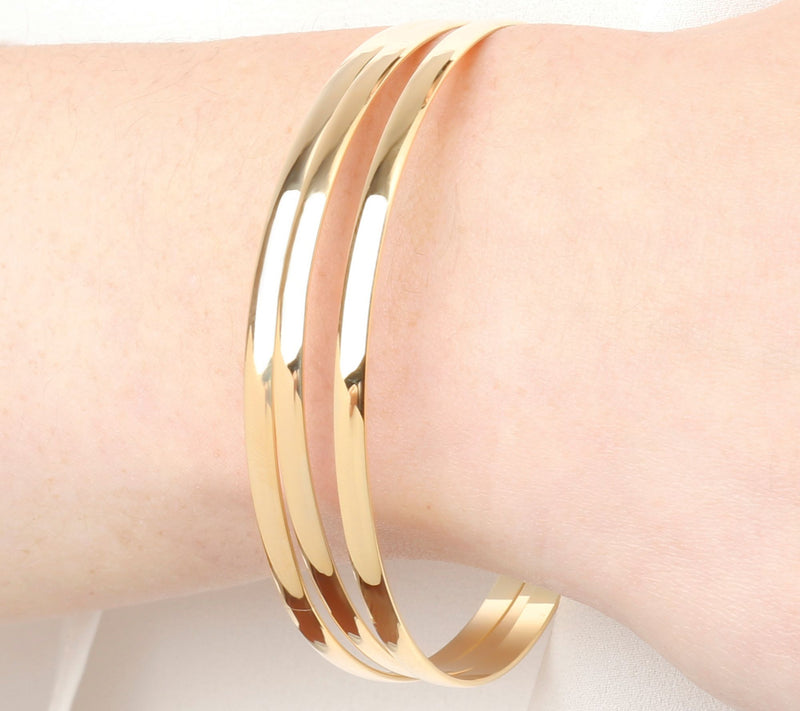 Bronzo Italia Set of 3 Polished Bangles — View 11