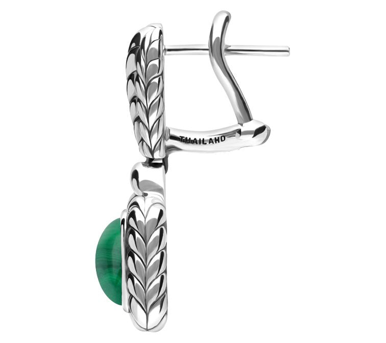 Tiffany Kay Silver Malachite Herringbone Doorknocker Earrings — View 4