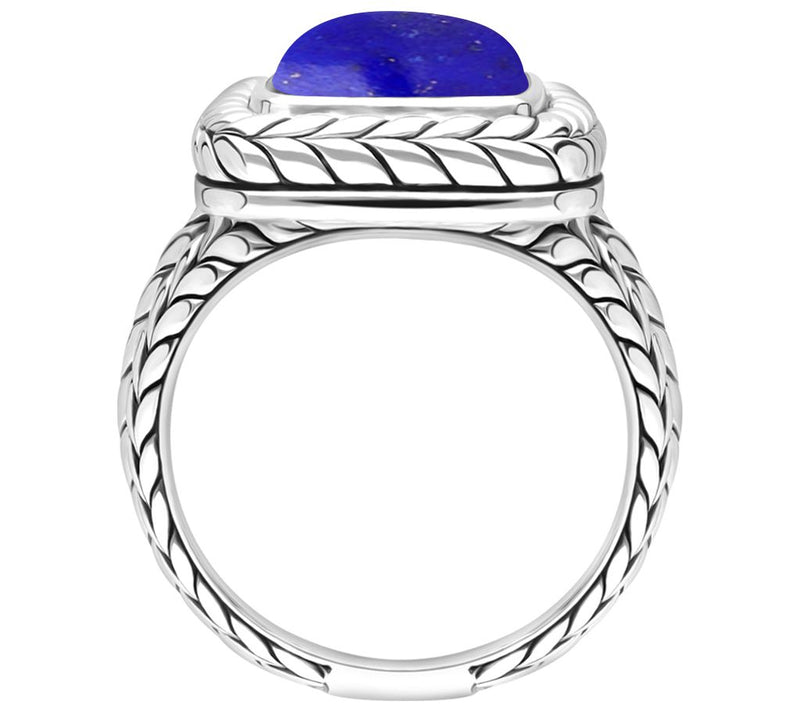 Tiffany Kay Herringbone Lapis Cushion Ring — View 3