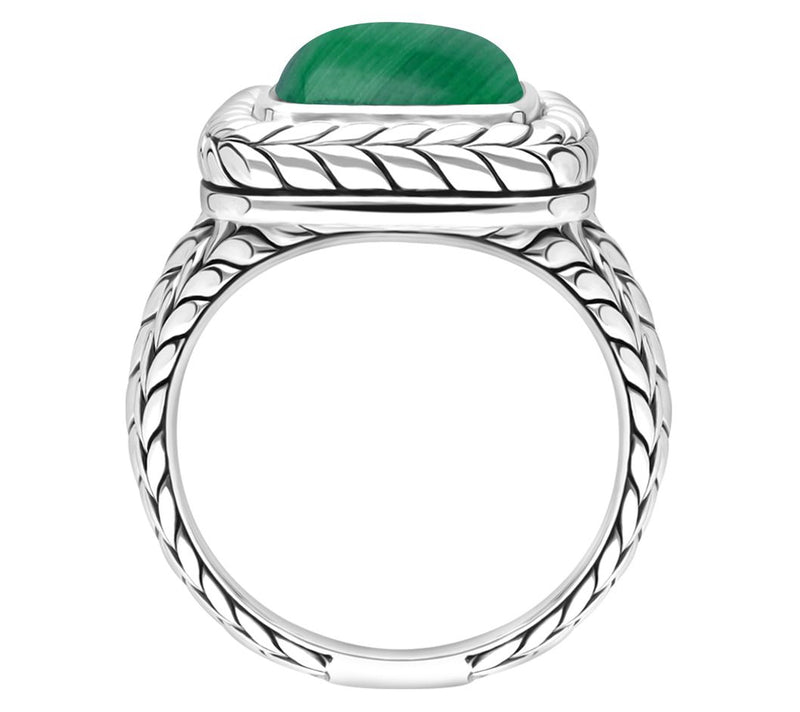 Tiffany Kay Herringbone Malachite Cushion Ring — View 2