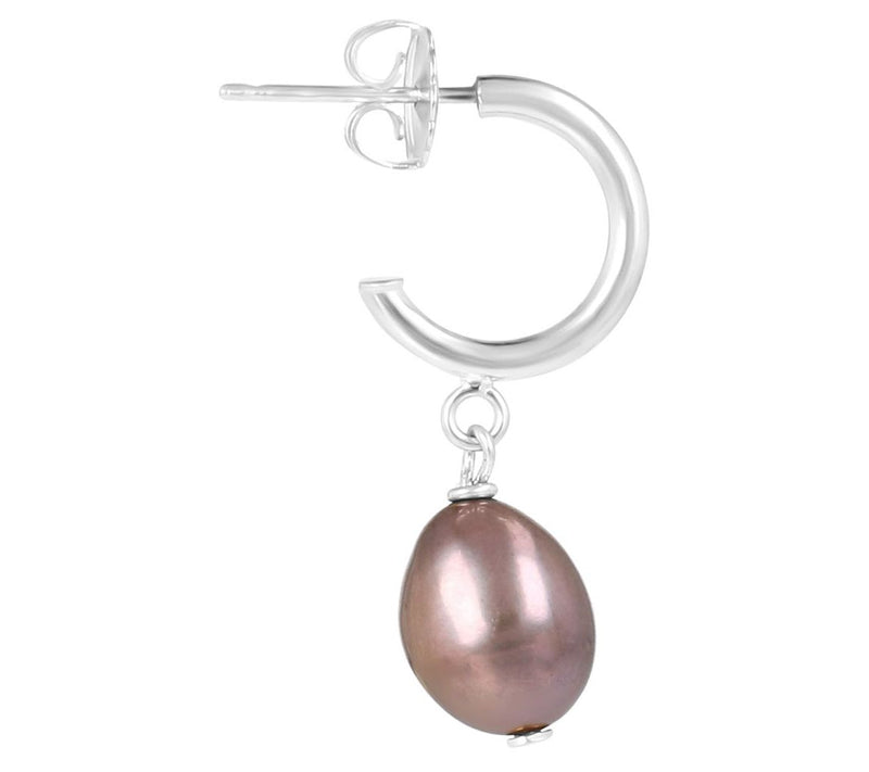 Honora Mini Hoop Cultured Pearl Dangle EarringsSterling — View 12