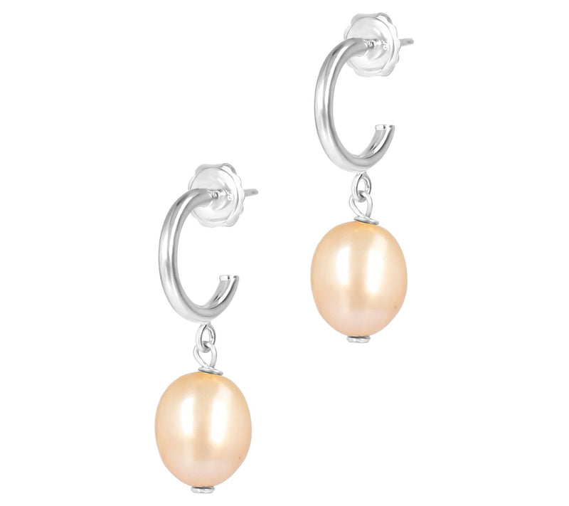 Honora Mini Hoop Cultured Pearl Dangle EarringsSterling — View 5