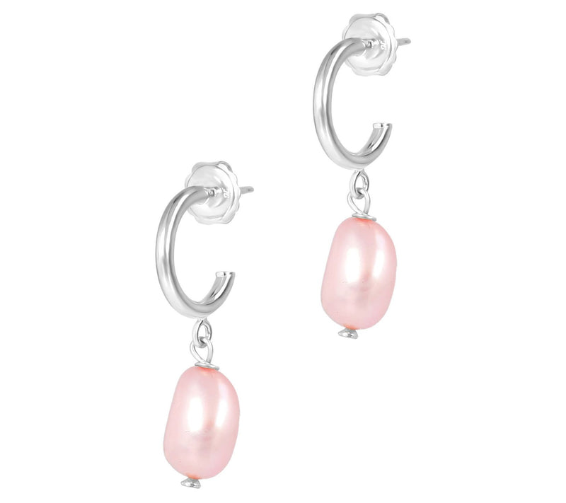 Honora Mini Hoop Cultured Pearl Dangle EarringsSterling — View 9