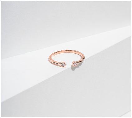 Diamonique 0.10 cttw Textured Ring, Sterling Silver