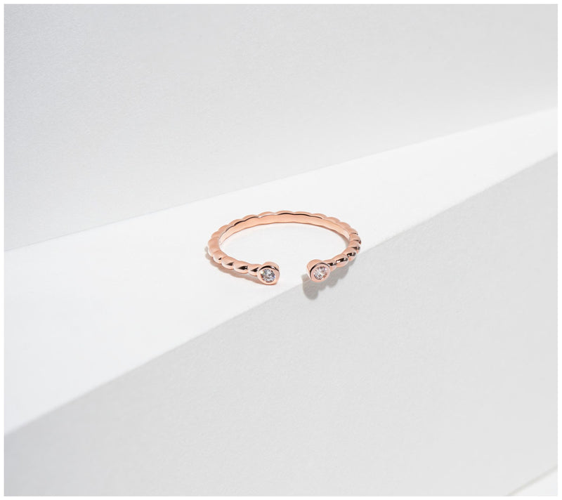 Diamonique 0.10 cttw Textured Ring, Sterling Silver — View 3