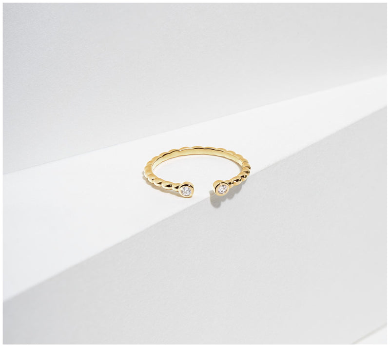 Diamonique 0.10 cttw Textured Ring, Sterling Silver — View 7