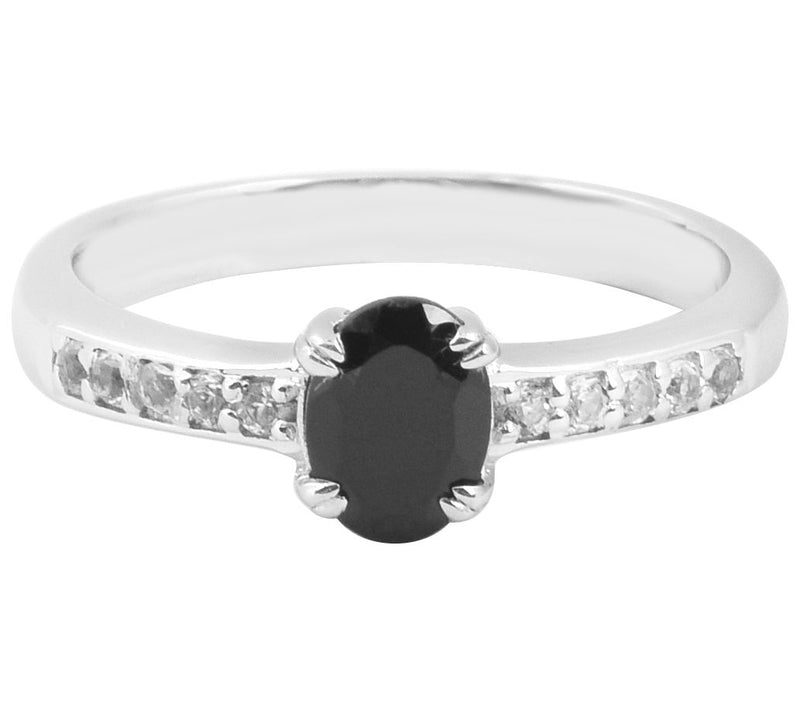 Affinity Gems Sterling Silver Black Spinel Ring — View 4