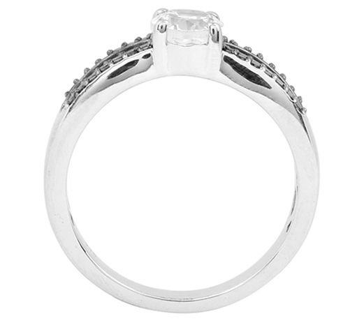 Affinity Gems Sterling Silver White Topaz & Black Spinel Ring — View 6