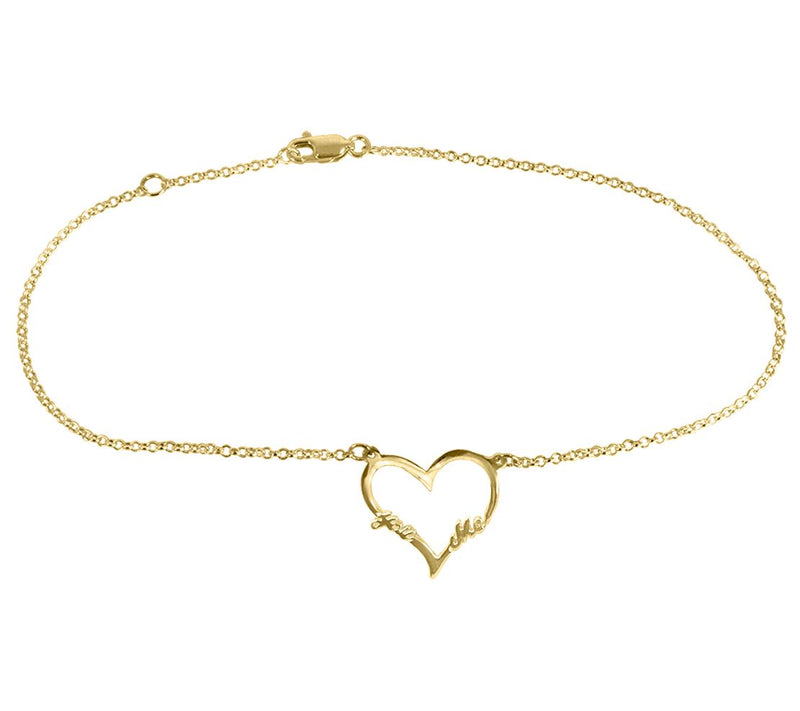 Open Heart "You Love Me" in 14K Gold Plated Sterling Silver — Main view