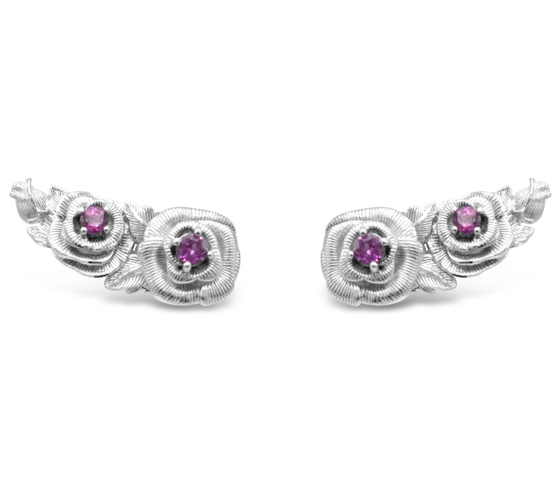 Ariva Sterling Silver Rhodolite Gemstone Earrings — View 3