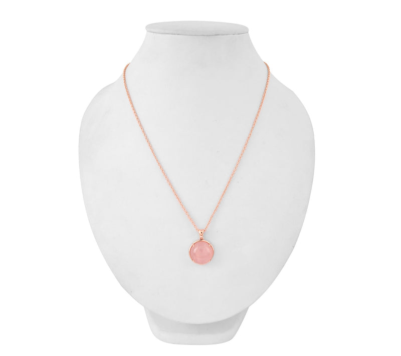 Affinity Gems 14K Rose Sterling Silver Quartz Pendant w/Chain — View 8