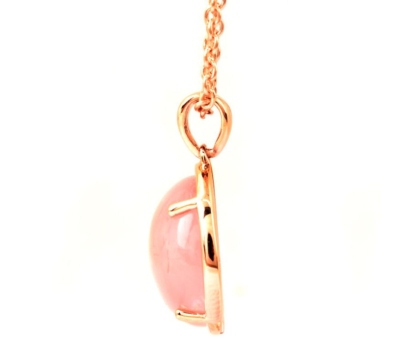 Affinity Gems 14K Rose Sterling Silver Quartz Pendant w/Chain — View 5