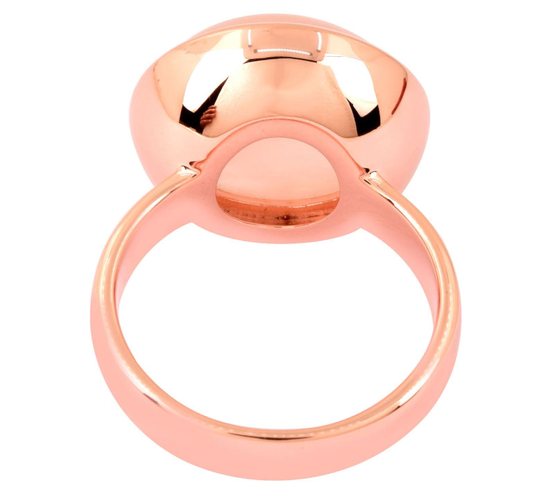 Affinity Gems Rose Quartz Cabochon Ring, 14K Rose Gold Plated — View 5