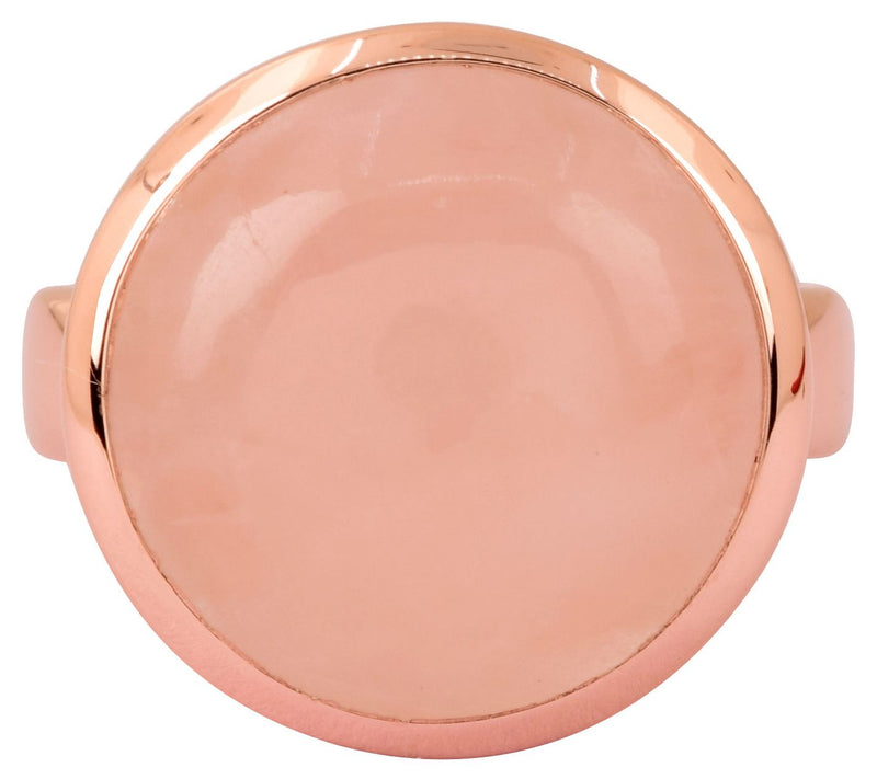 Affinity Gems Rose Quartz Cabochon Ring, 14K Rose Gold Plated — View 7